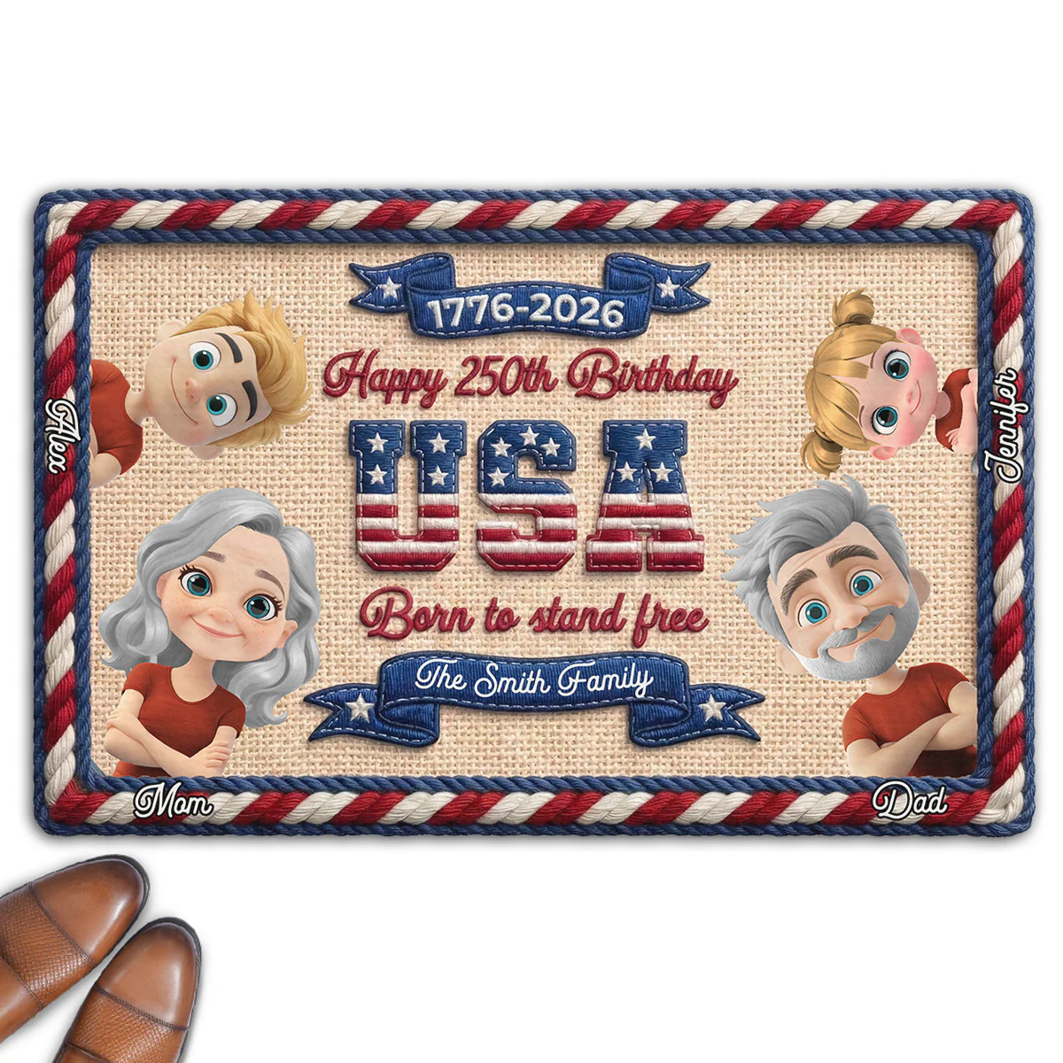 Home Of The Brave - Personalized Custom Doormat