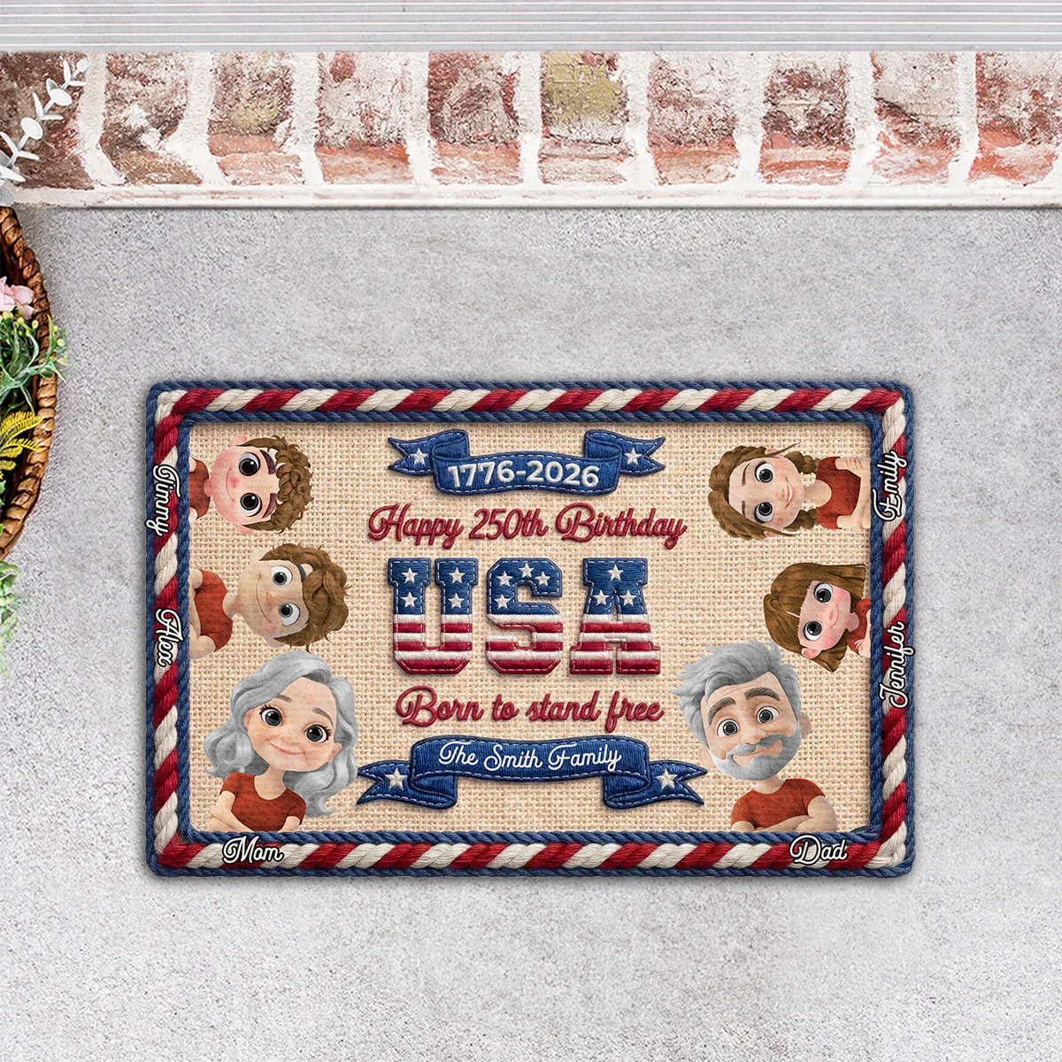 Home Of The Brave - Personalized Custom Doormat - Image 4