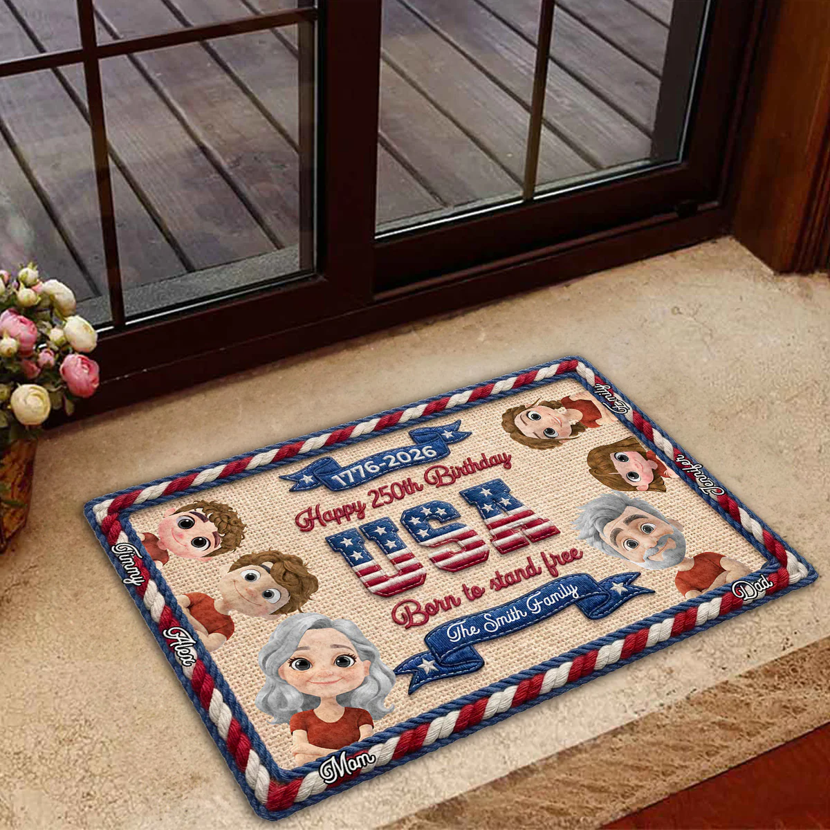 Home Of The Brave - Personalized Custom Doormat - Image 5