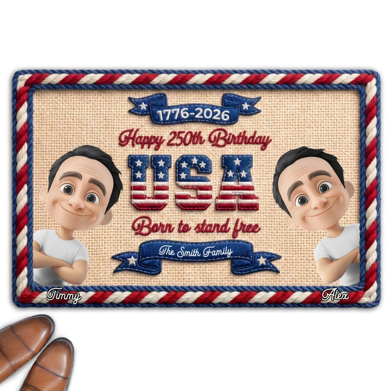 Home Of The Brave - Personalized Custom Doormat - Image 7