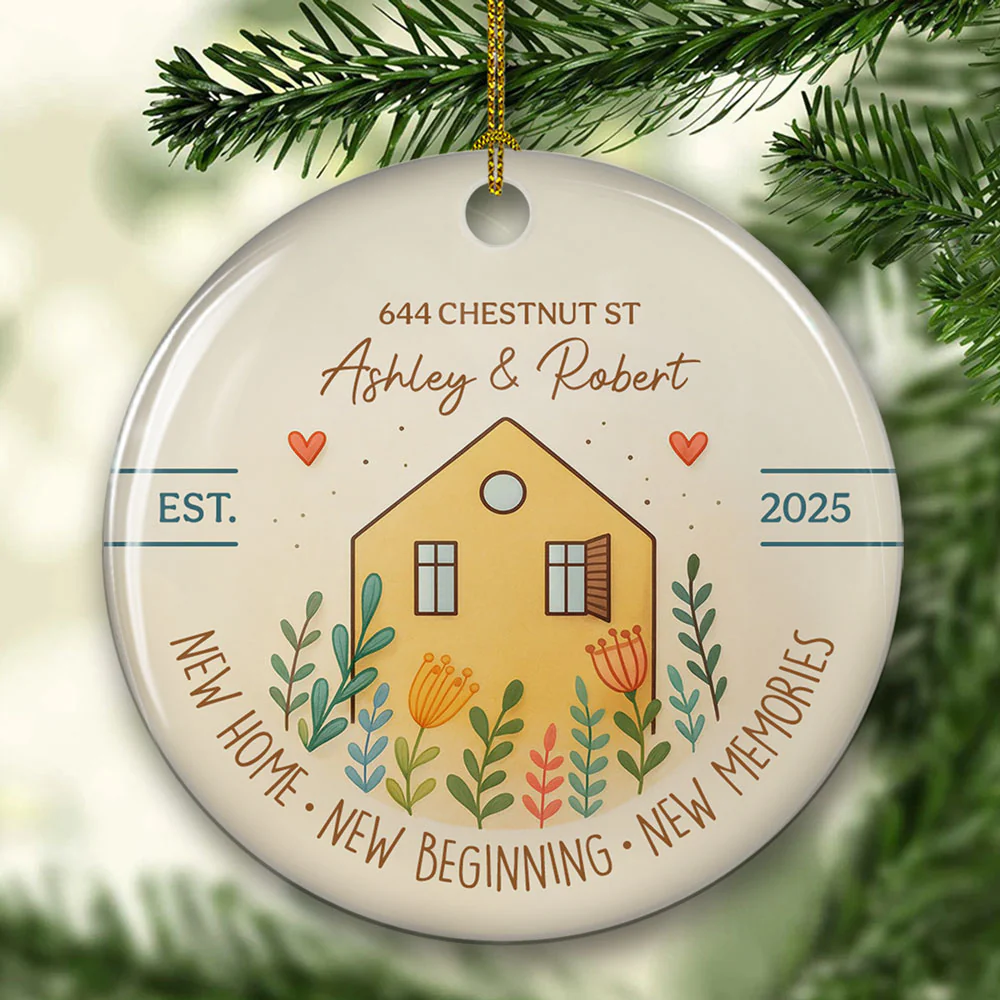 Home Sweet Home - Personalized Custom Ceramic Ornament - Image 3