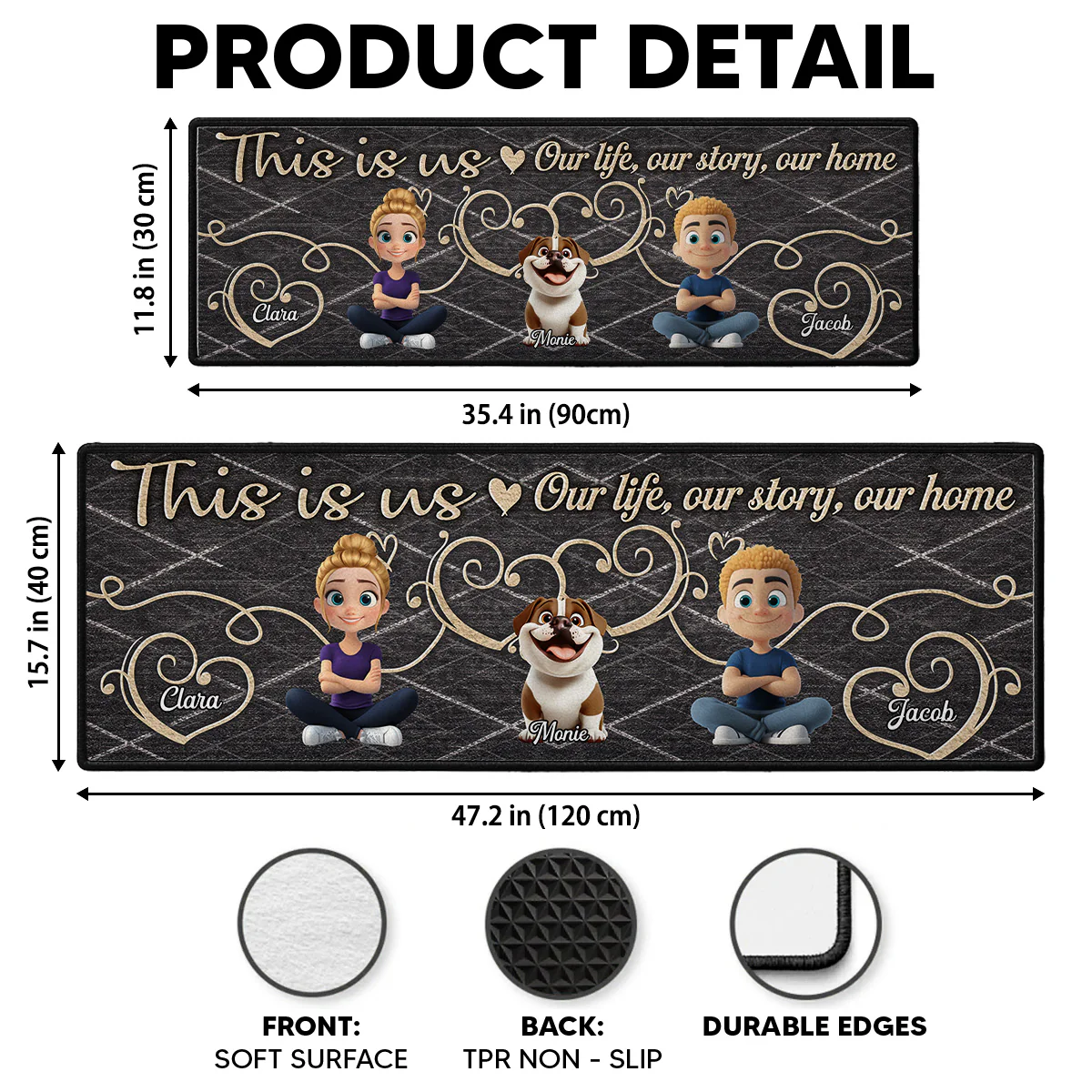Home Sweet Home - Personalized Custom Runner Rug - Image 3