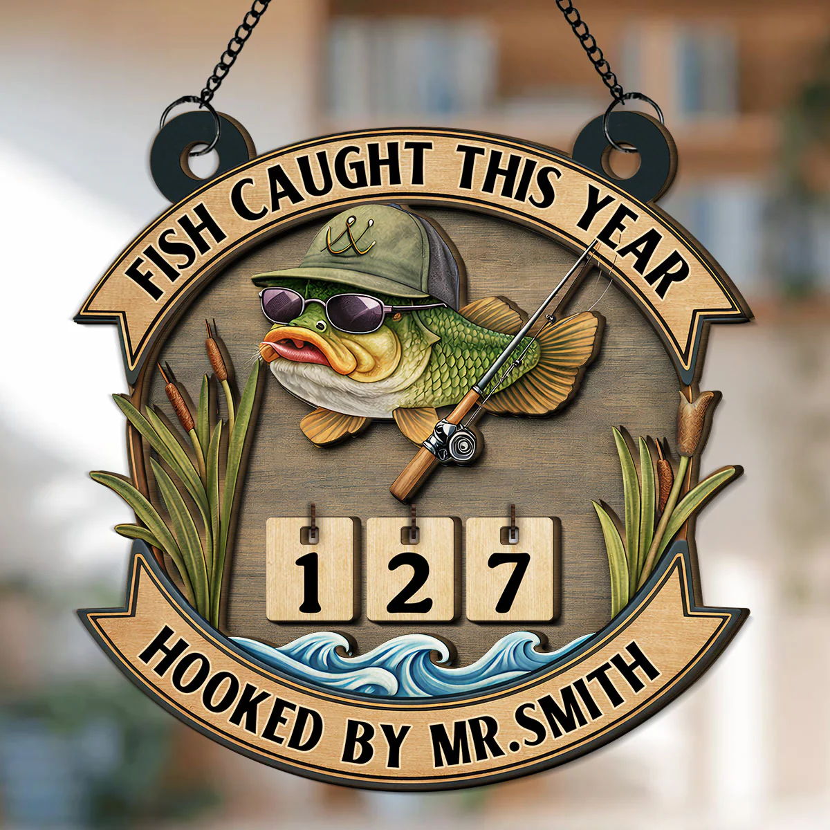 Hooked By - Personalized Custom Tracker Sign