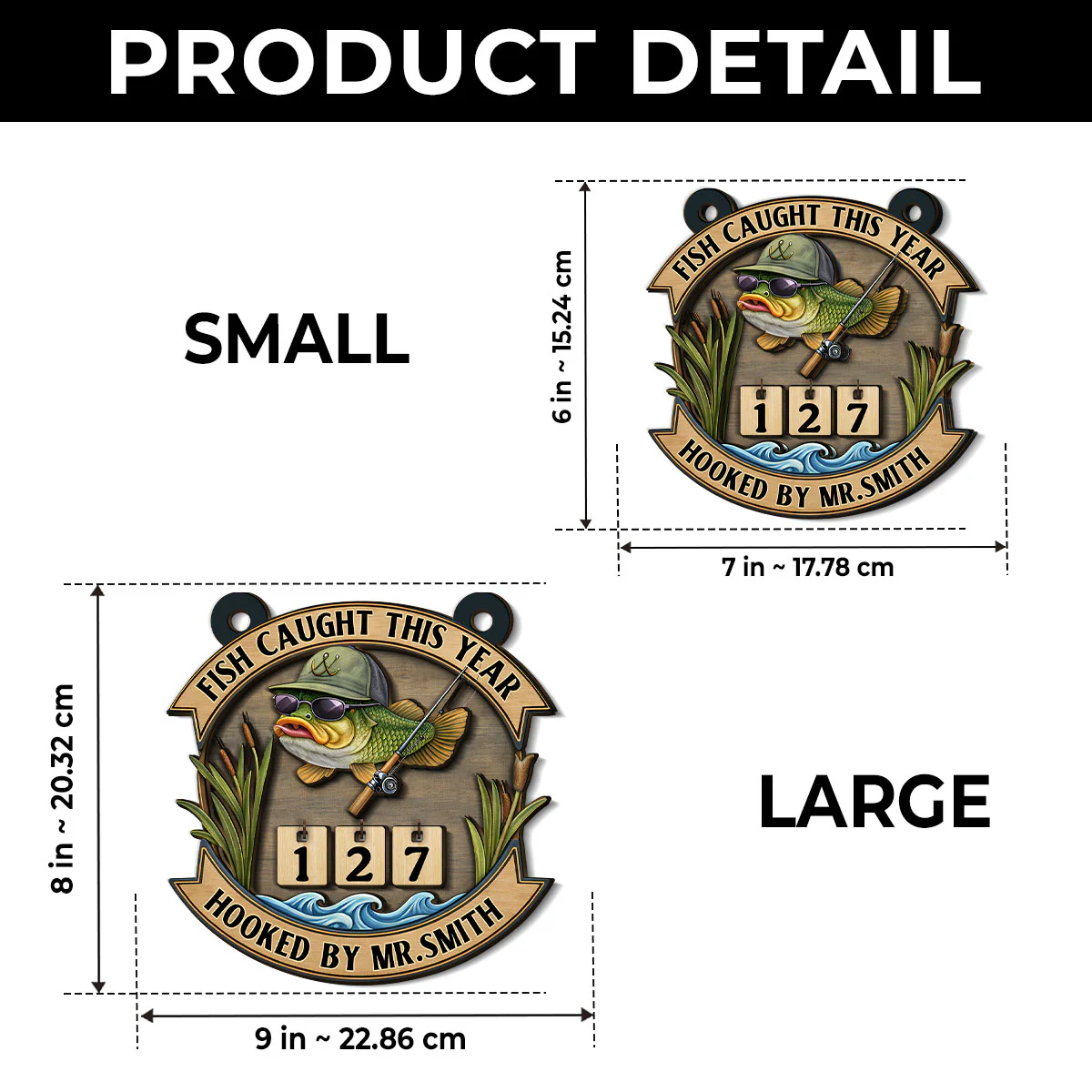 Hooked By - Personalized Custom Tracker Sign - Image 4
