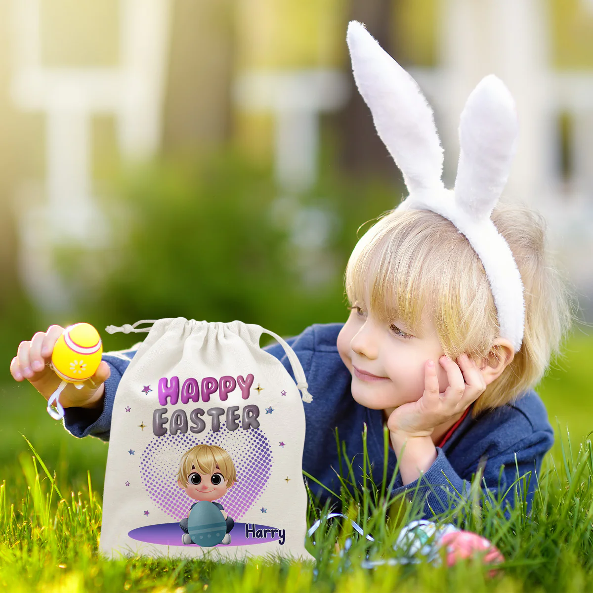 Hopping Into Easter Joy - Personalized Custom Favor Bag - Image 3