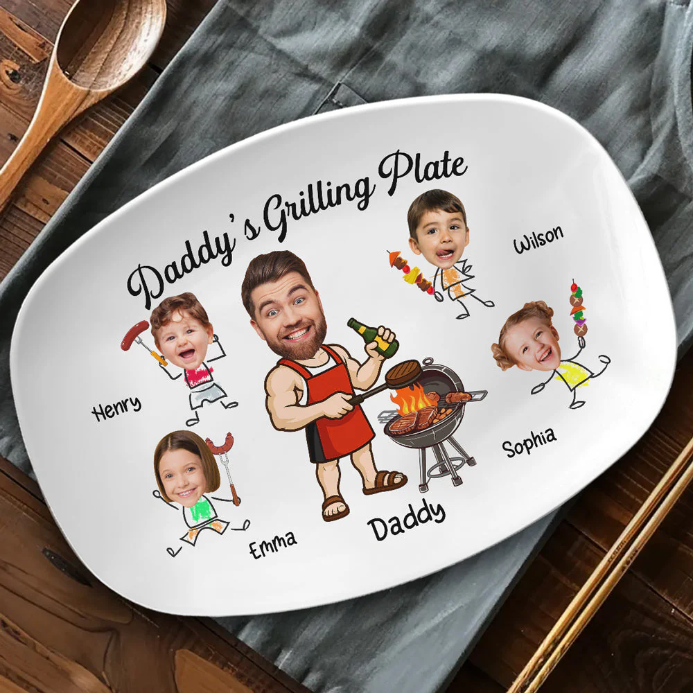 Hot Grill Cool Dad Vibes - Personalized Custom Platter - Image 3