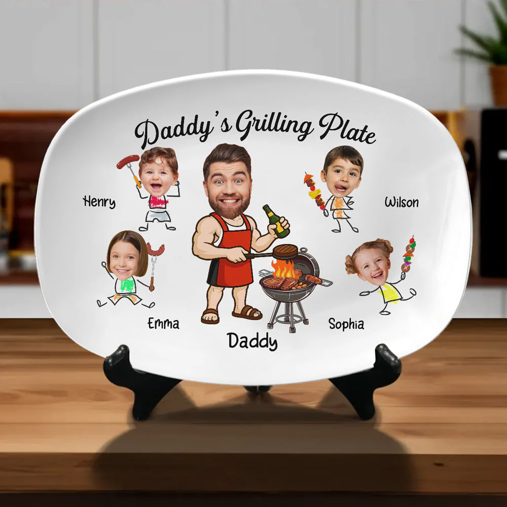 Hot Grill Cool Dad Vibes - Personalized Custom Platter - Image 4