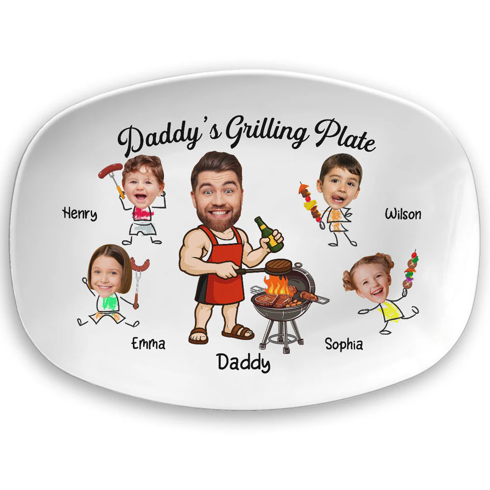 Hot Grill Cool Dad Vibes - Personalized Custom Platter - Image 5