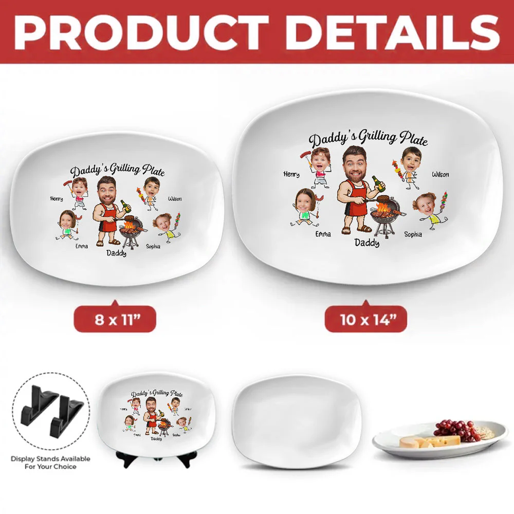 Hot Grill Cool Dad Vibes - Personalized Custom Platter - Image 6
