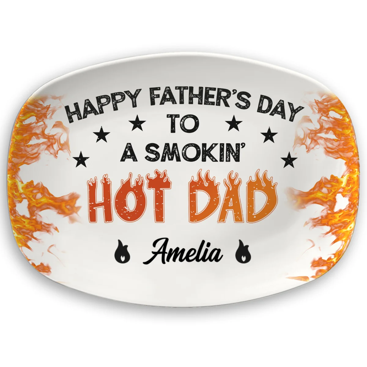 Hot On The Grill Dad - Personalized Custom Platter - Image 5