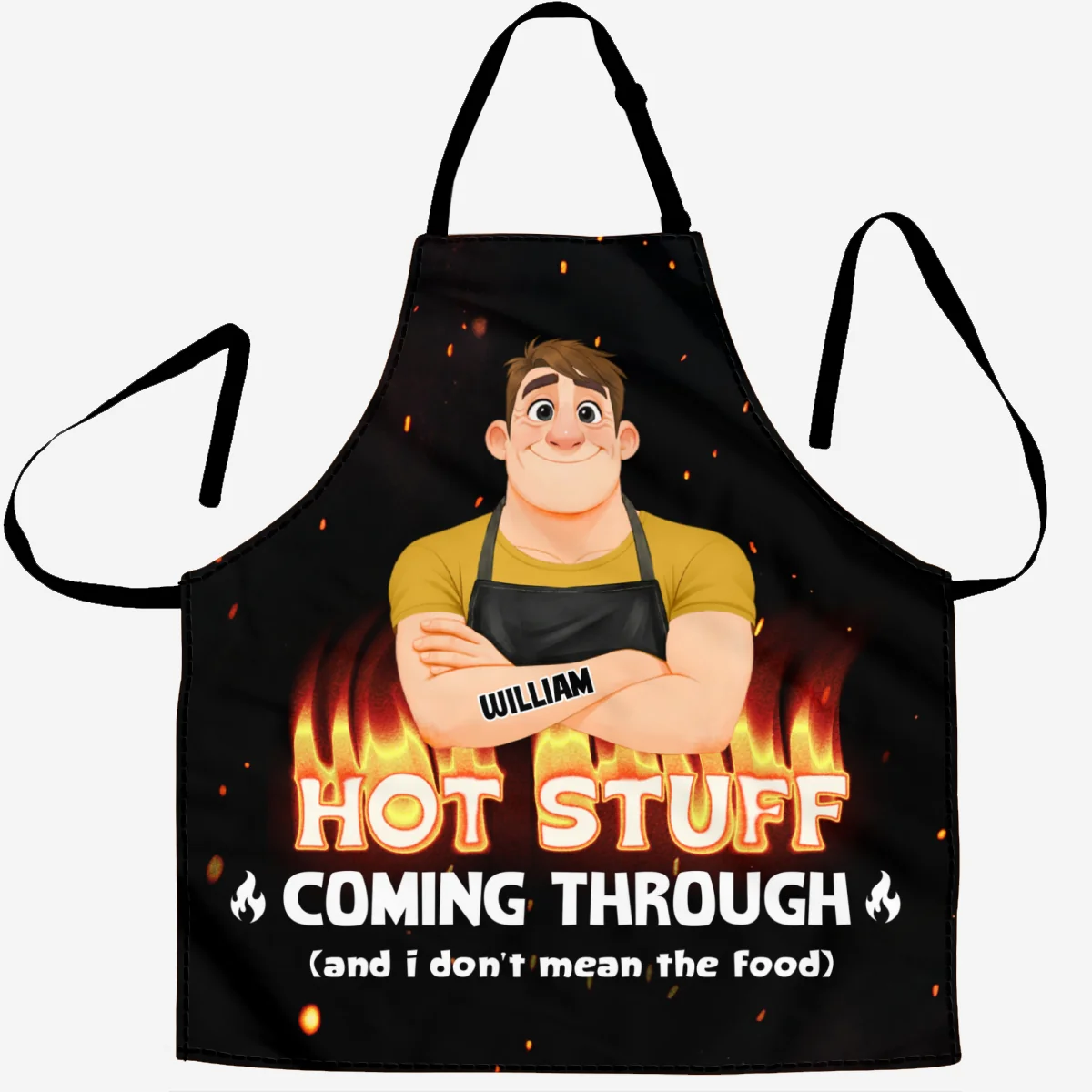 Hot Stuff Coming Through - Personalized Custom Apron - Image 6