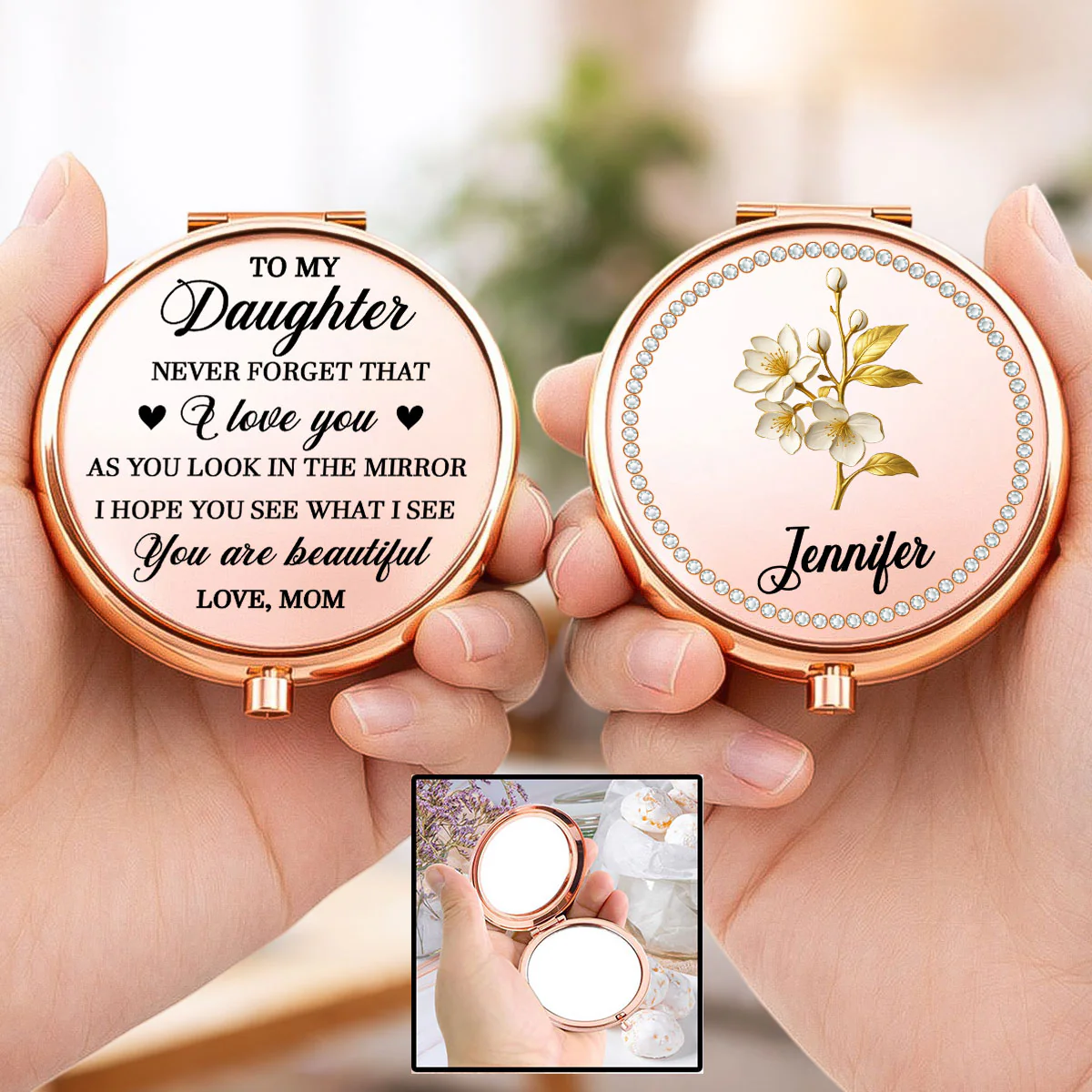 How Beautiful You Are - Personalized Custom 3D Effect Compact Mirror