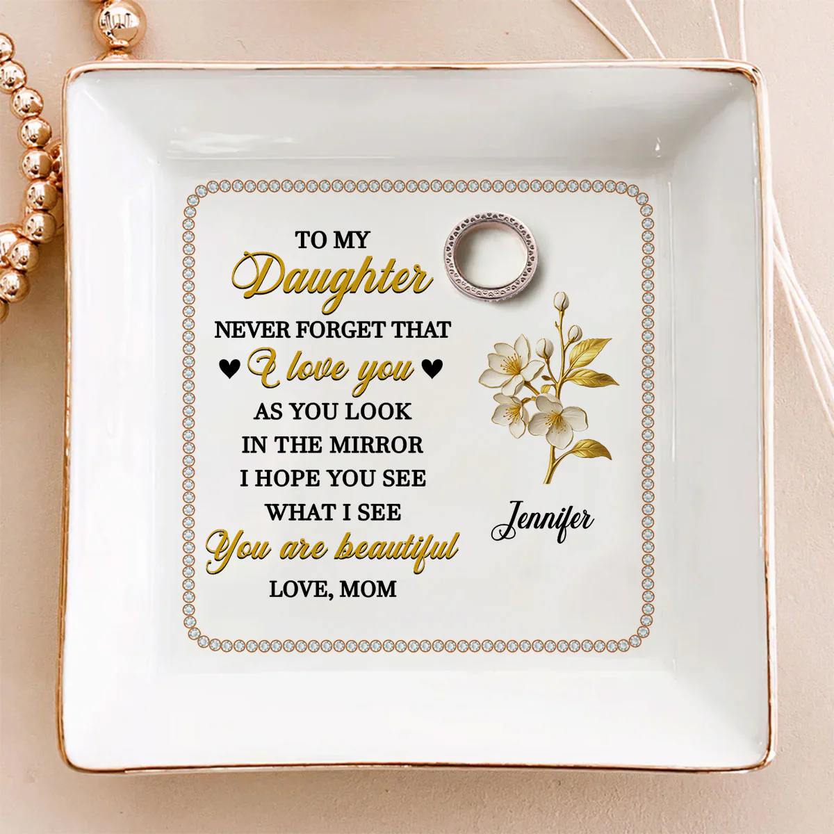 How Beautiful You Are - Personalized Custom 3D Effect Jewelry Dish - Image 2