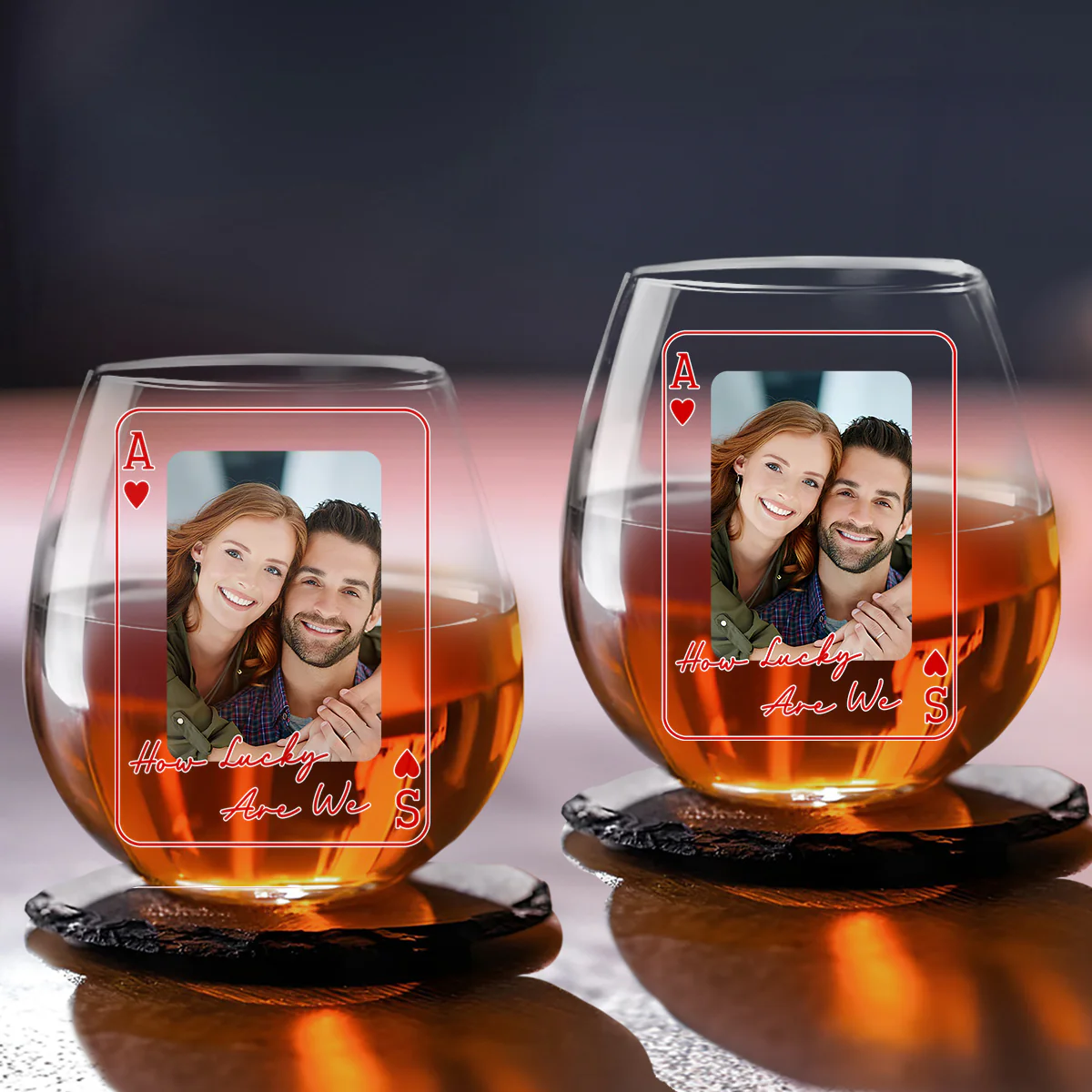 How Did I Get So Lucky - Personalized Custom Wine Glass - Image 3