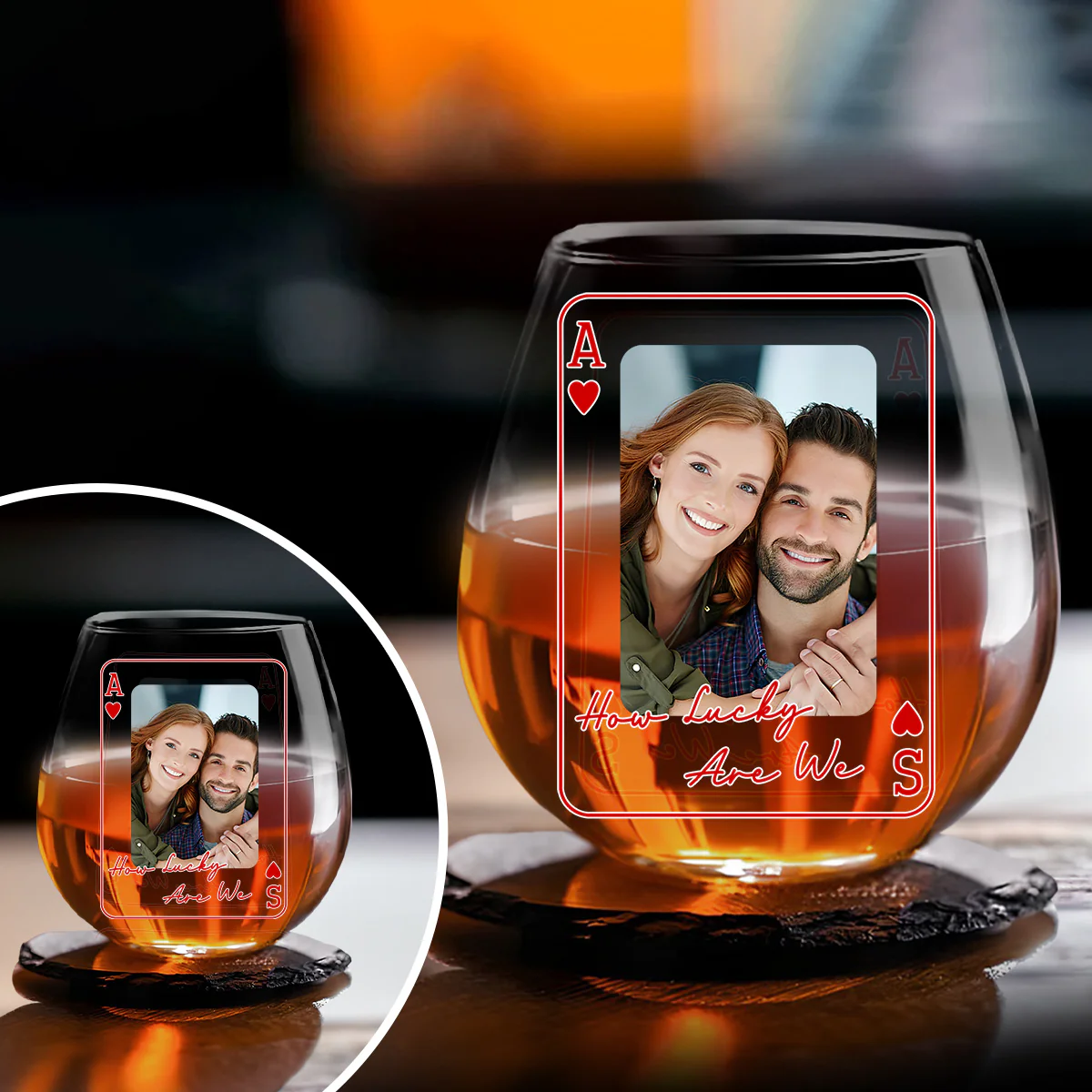 How Did I Get So Lucky - Personalized Custom Wine Glass - Image 4