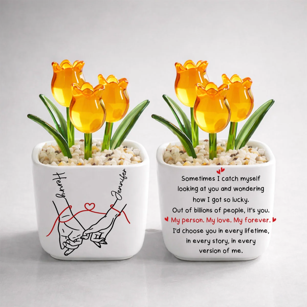 How Lucky I Am 2 - Personalized Custom Glass Everlasting Tulips - Image 10