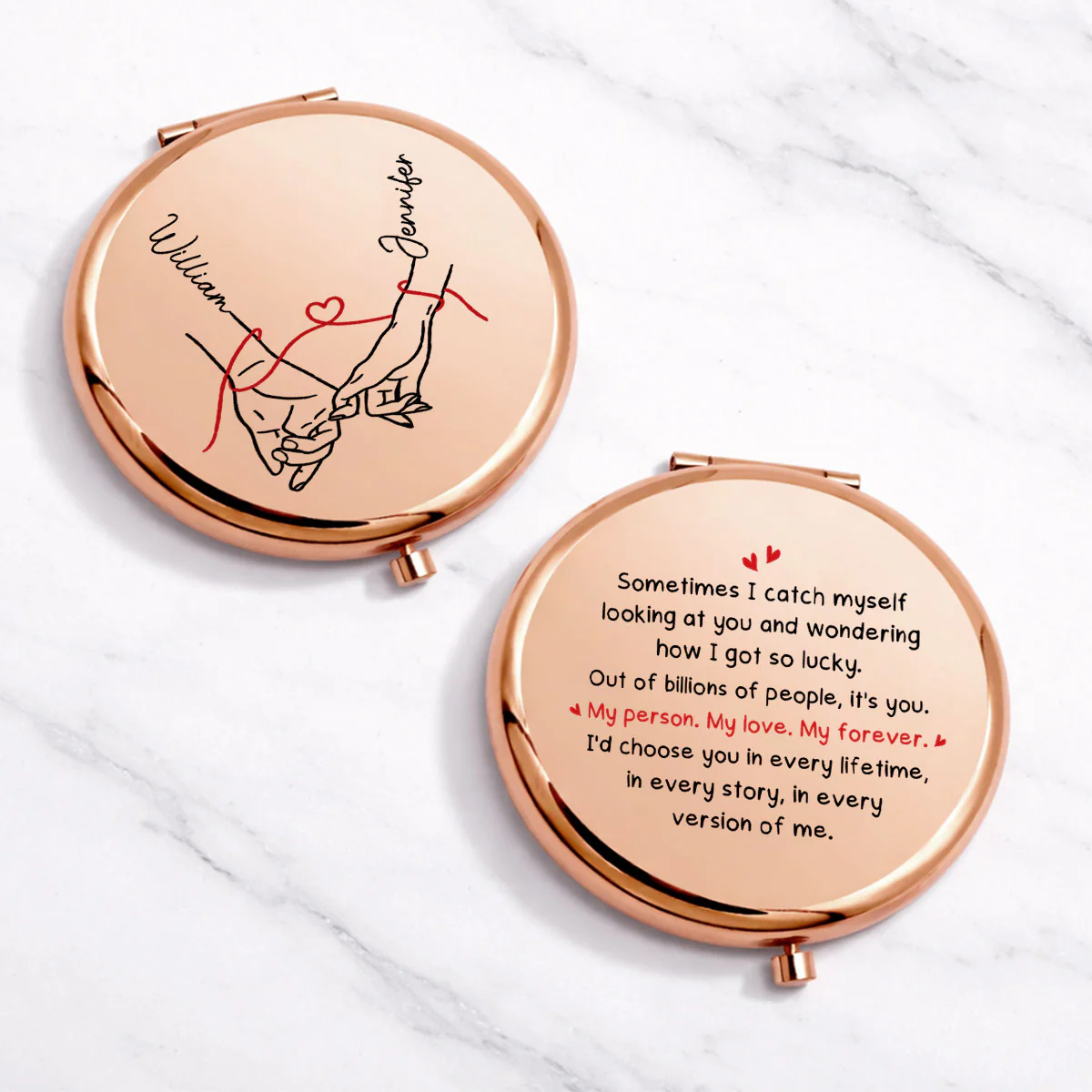 How Lucky I Am - Personalized Custom Compact Mirror - Image 2