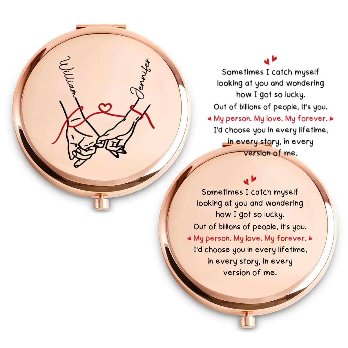 How Lucky I Am - Personalized Custom Compact Mirror - Image 6