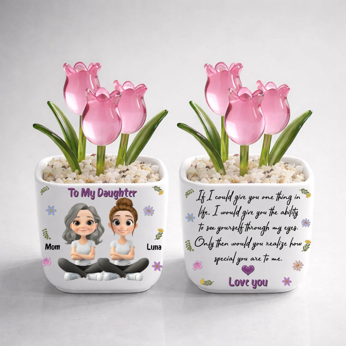 How Special You Are - Personalized Custom Glass Everlasting Tulips - Image 10