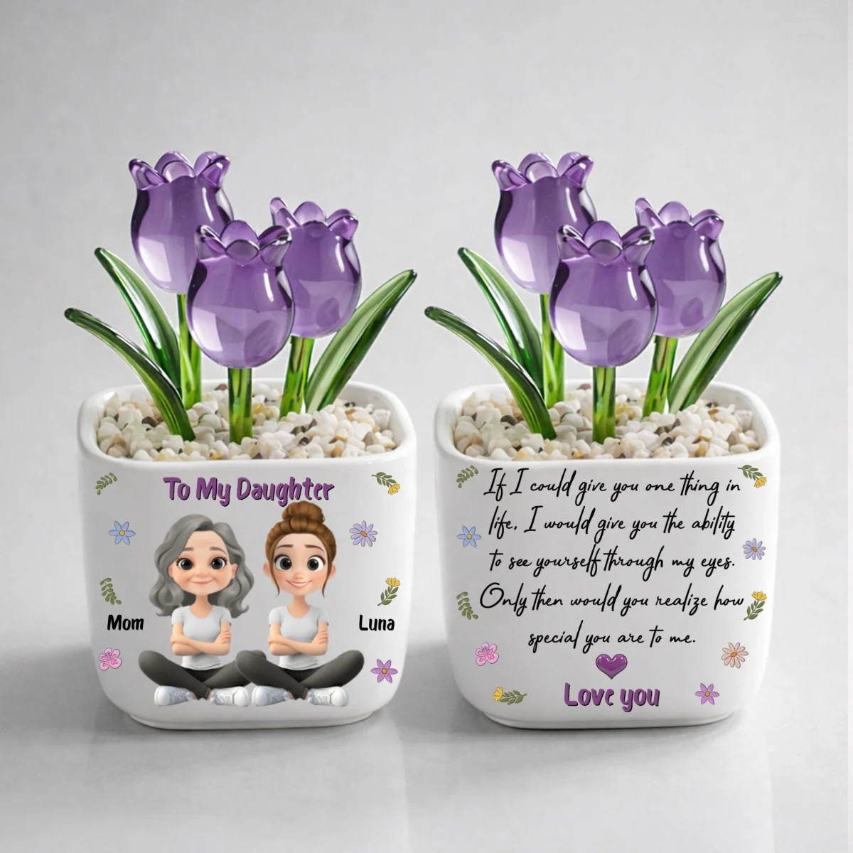 How Special You Are - Personalized Custom Glass Everlasting Tulips - Image 11