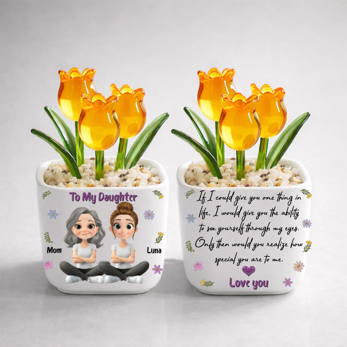 How Special You Are - Personalized Custom Glass Everlasting Tulips - Image 12