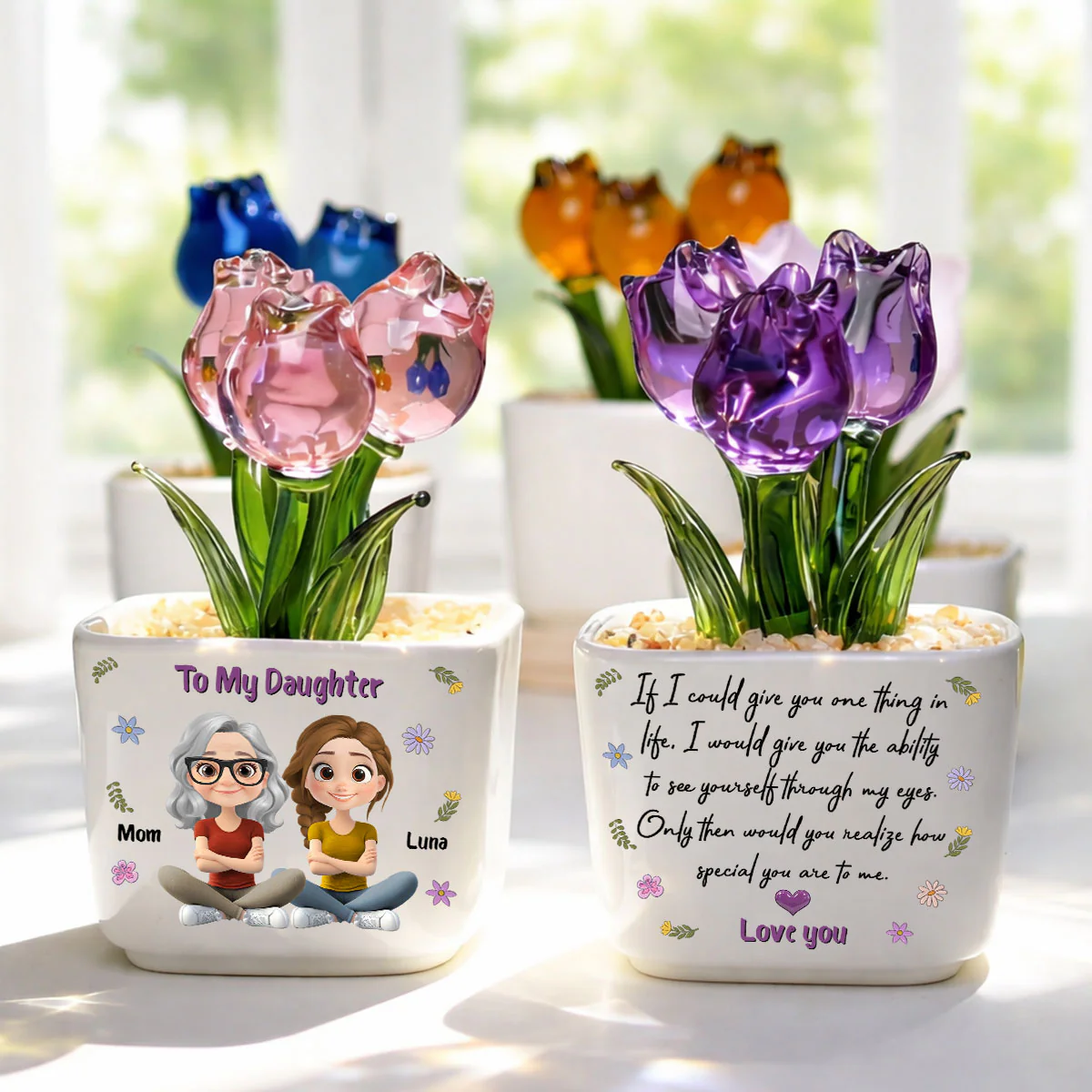 How Special You Are - Personalized Custom Glass Everlasting Tulips - Image 2