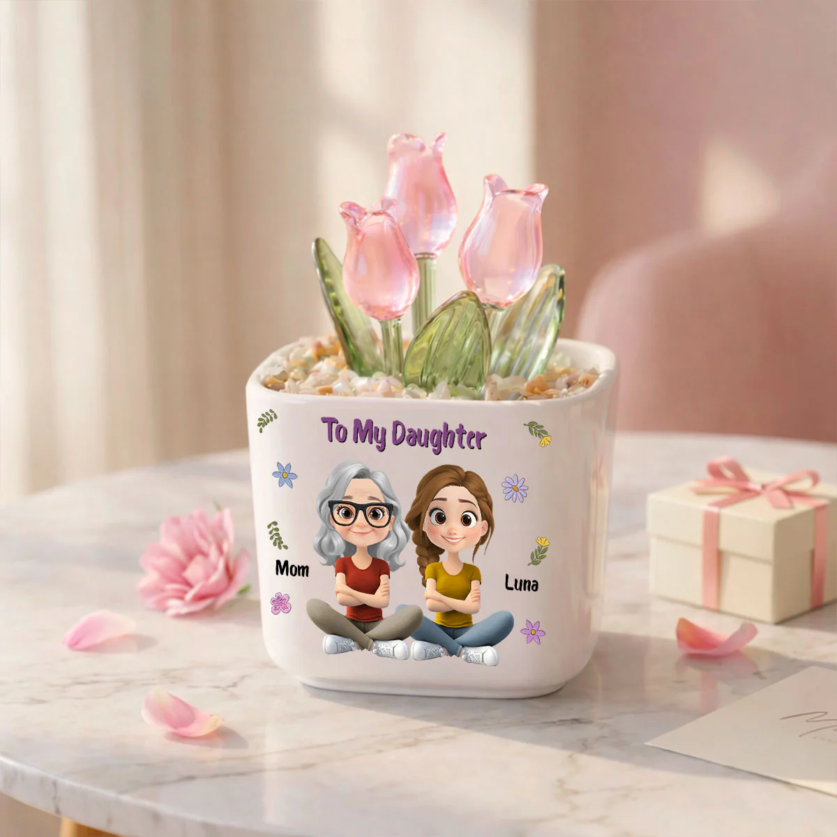 How Special You Are - Personalized Custom Glass Everlasting Tulips - Image 3