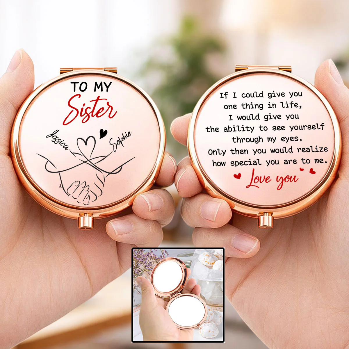 How Special You Are To Me Bestie Sister - Personalized Custom Compact Mirror