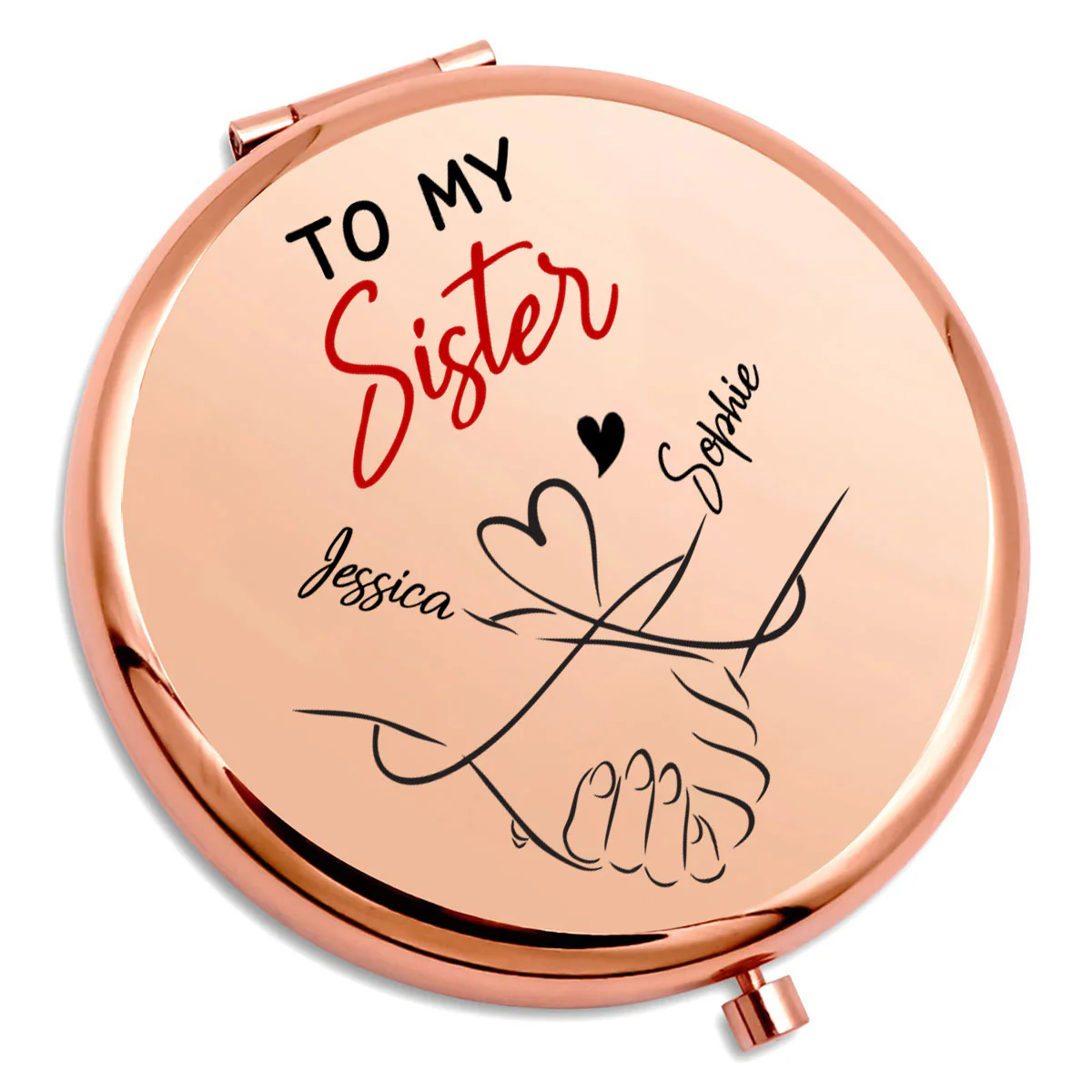 How Special You Are To Me Bestie Sister - Personalized Custom Compact Mirror - Image 2