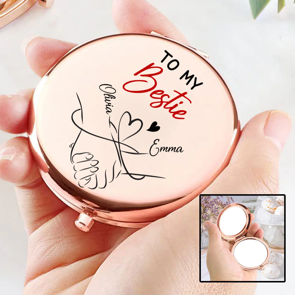 How Special You Are To Me Bestie Sister - Personalized Custom Compact Mirror - Image 5