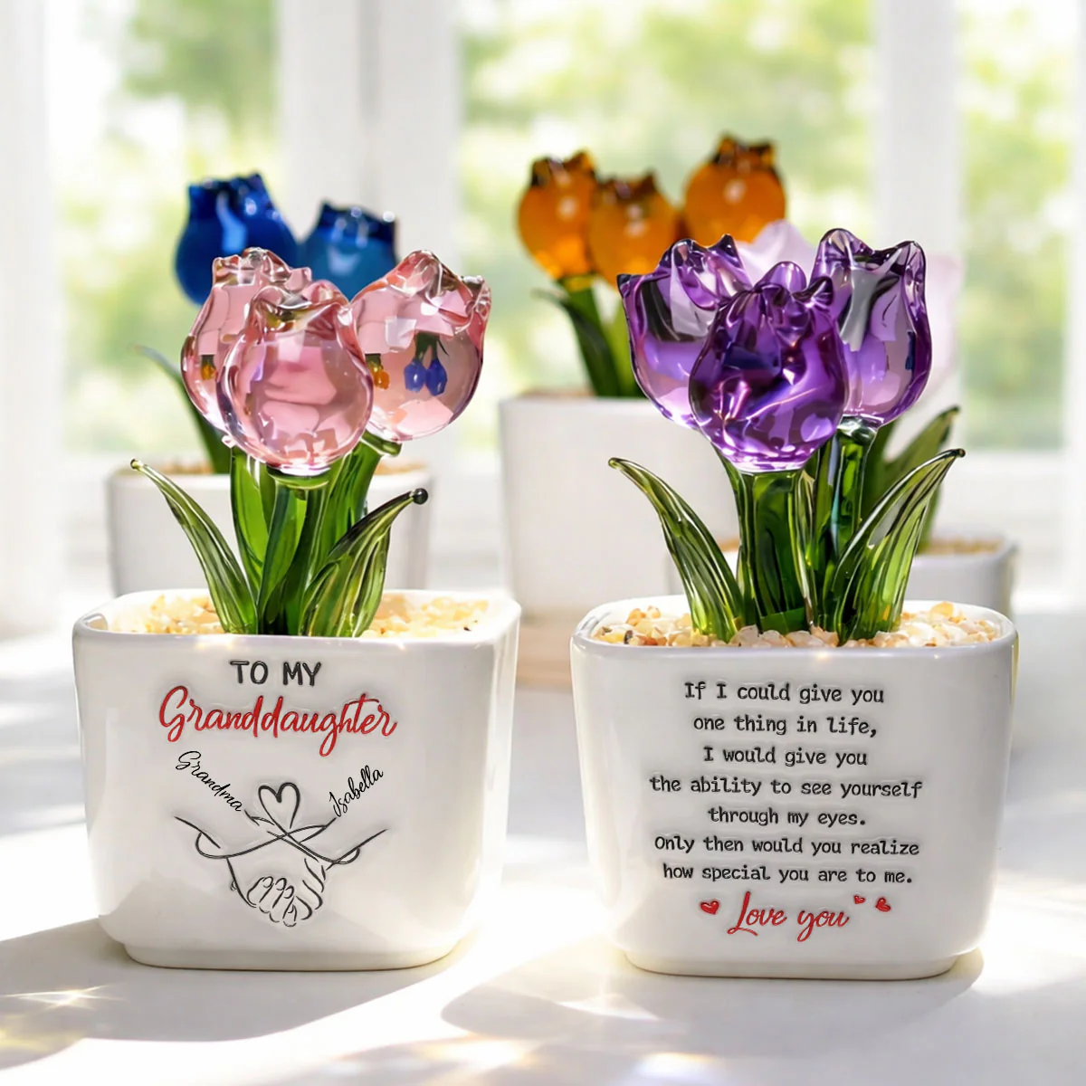 How Special You Are To Me - Personalized Custom 3D Inflated Effect Glass Everlasting Tulips - Image 3