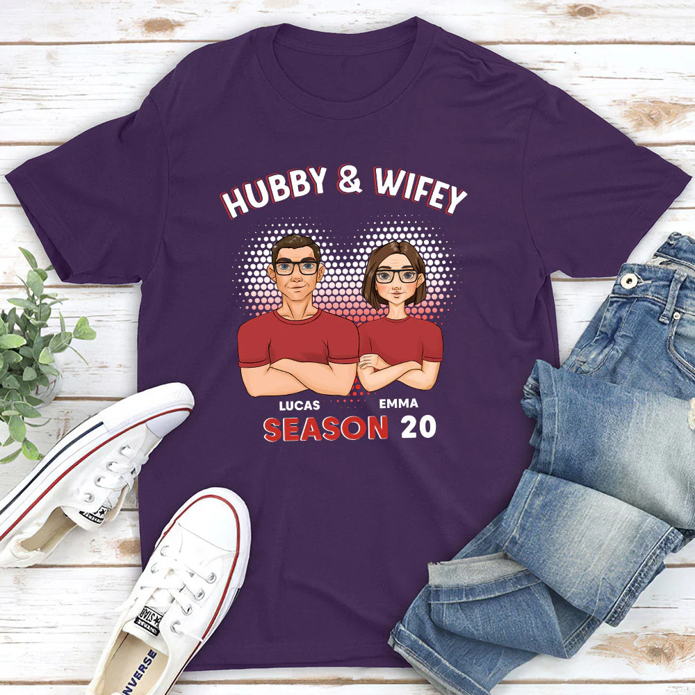 Hubby And Wifey - Personalized Custom Classic T-shirt - Image 4
