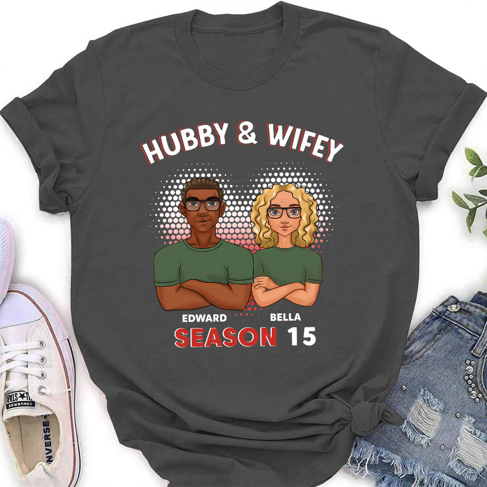 Hubby And Wifey - Personalized Custom Women's T-shirt - Image 2