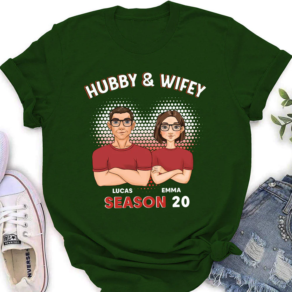 Hubby And Wifey - Personalized Custom Women's T-shirt - Image 4