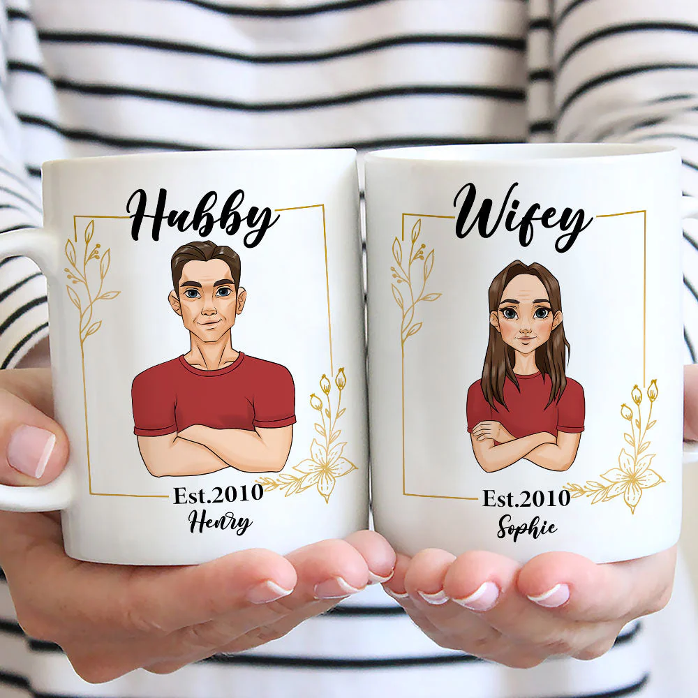 Hubby Wifey - Personalized Custom Coffee Mug - Image 3