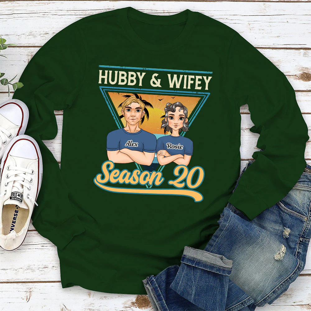 Hubby And Wifey Season  - Personalized Custom Long Sleeve T-shirt - Image 4