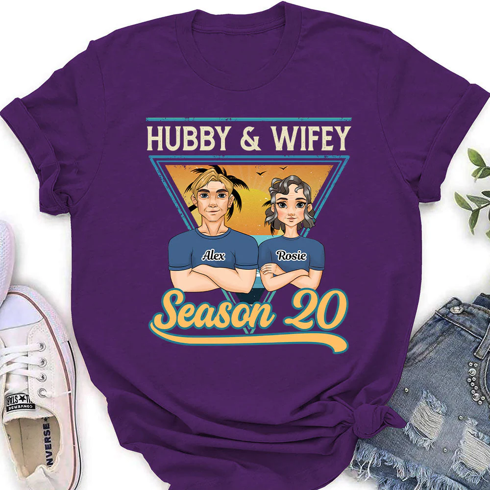Hubby And Wifey Season  - Personalized Custom Women's T-shirt - Image 3
