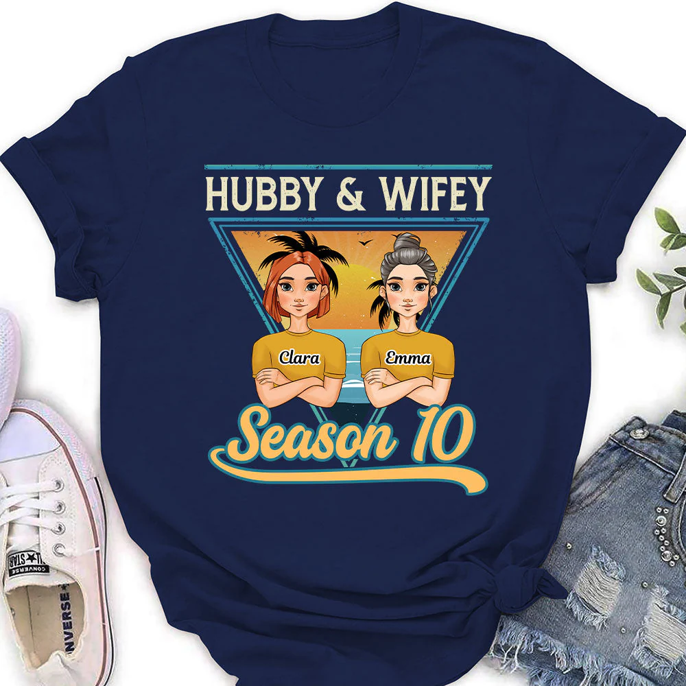 Hubby And Wifey Season  - Personalized Custom Women's T-shirt - Image 4