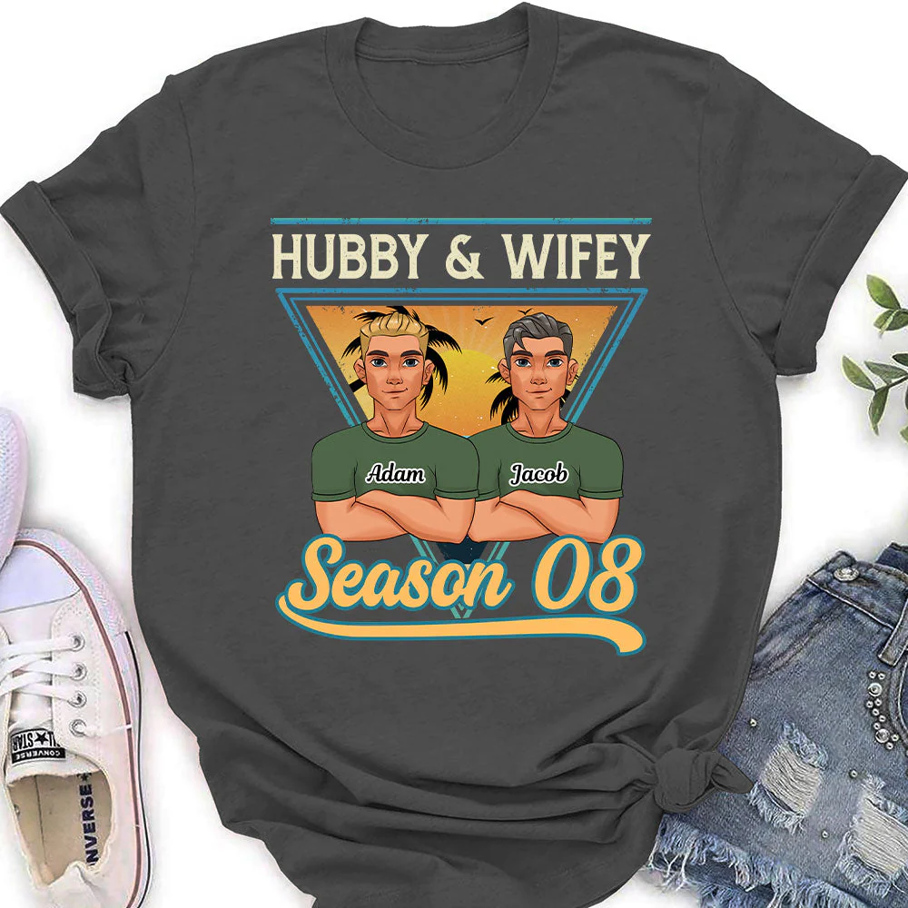 Hubby And Wifey Season  - Personalized Custom Women's T-shirt - Image 5
