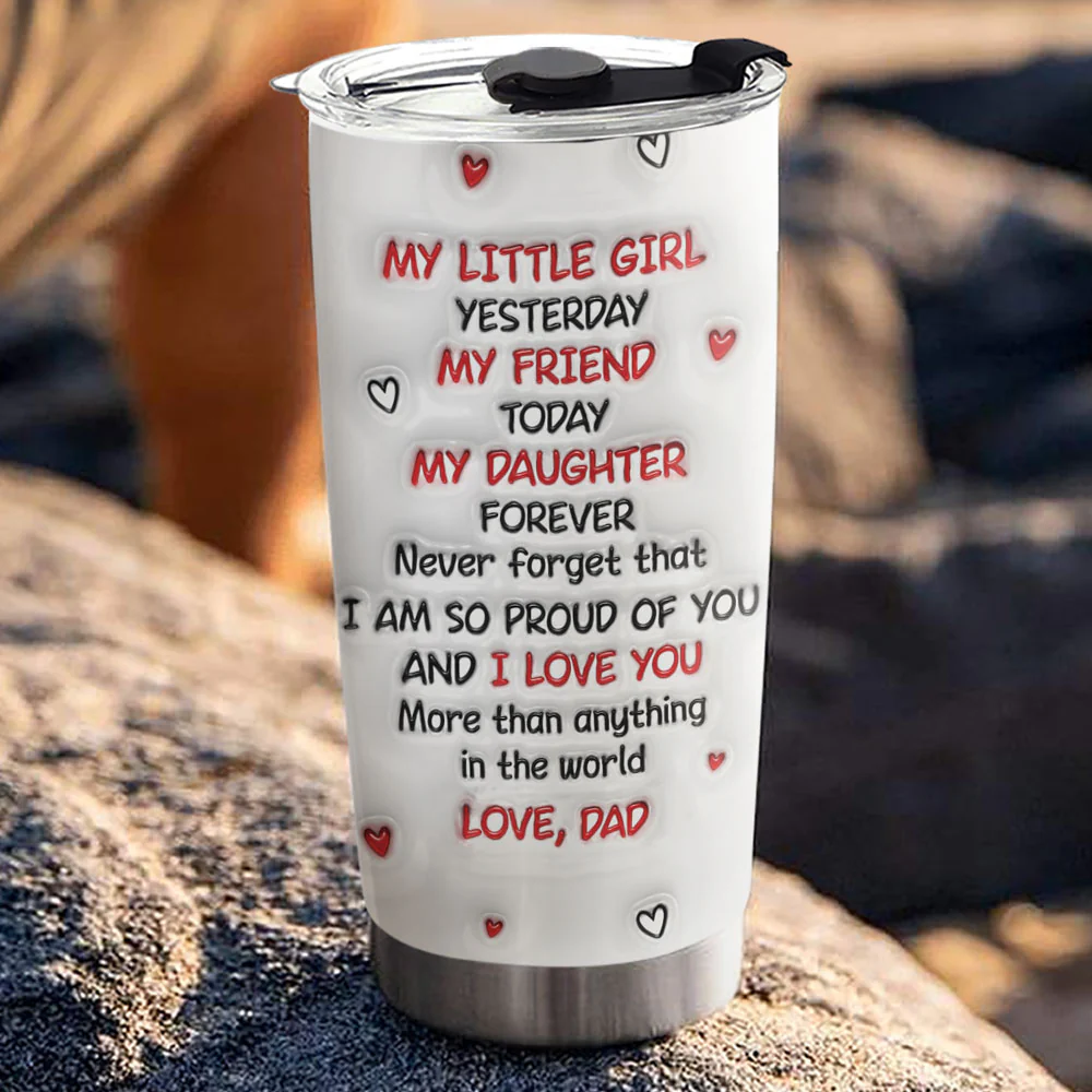 Hug From Dad - Personalized Custom 3D Inflated Effect Tumbler - Image 4