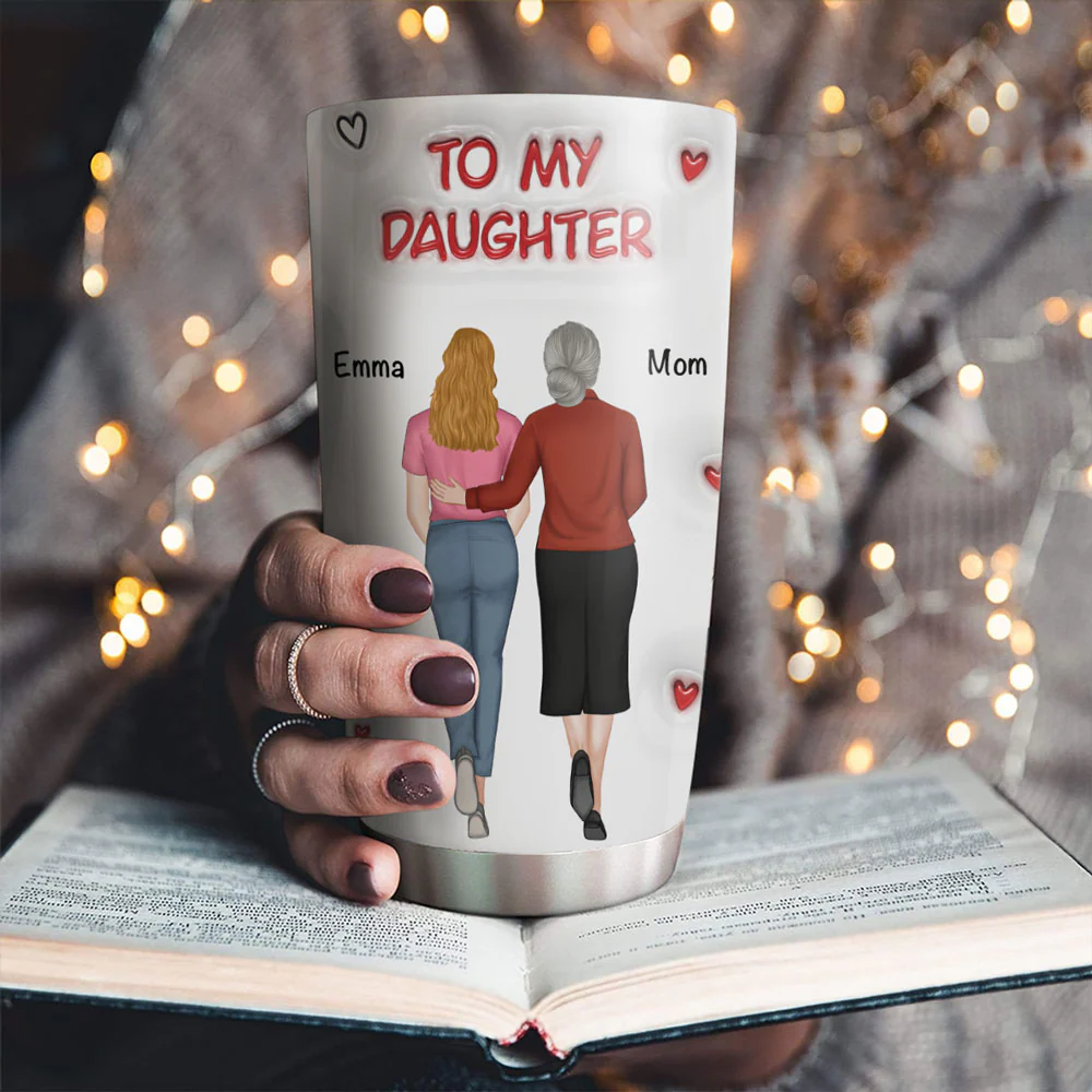 Hug From Mom - Personalized Custom 3D Inflated Effect Tumbler - Image 4