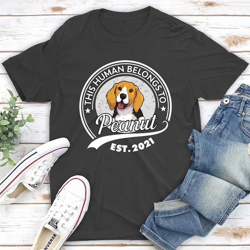 Human Belongs To Dog Version 2 - Personalized Custom Unisex T-shirt - Image 4