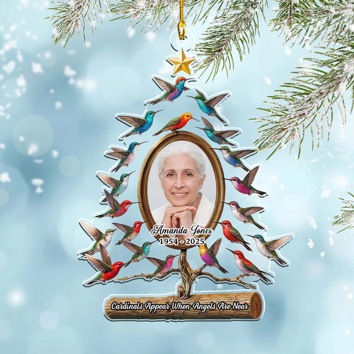 Hummingbird - Personalized Custom Acrylic Ornament - Image 4