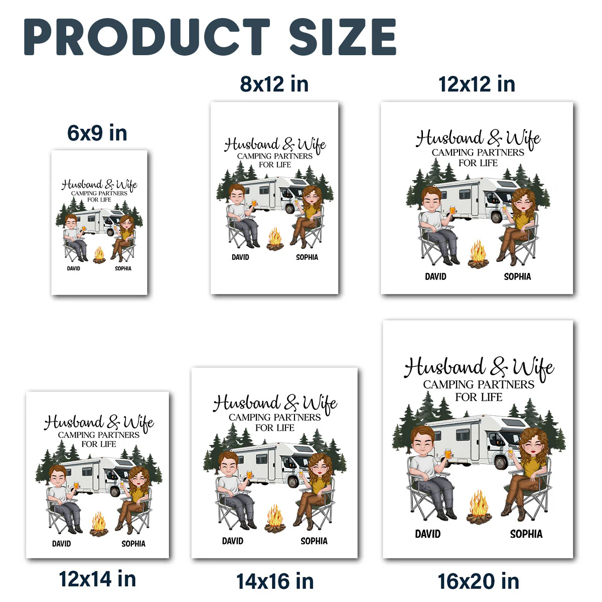 Husband And Wife Camping Partners For Life - Personalized Custom Decal - Image 13