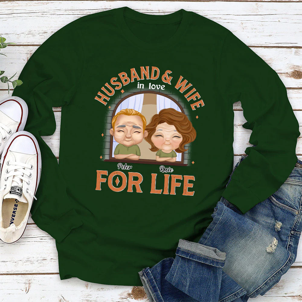Husband And Wife In Love For Life - Personalized Custom Long Sleeve T-shirt - Image 3
