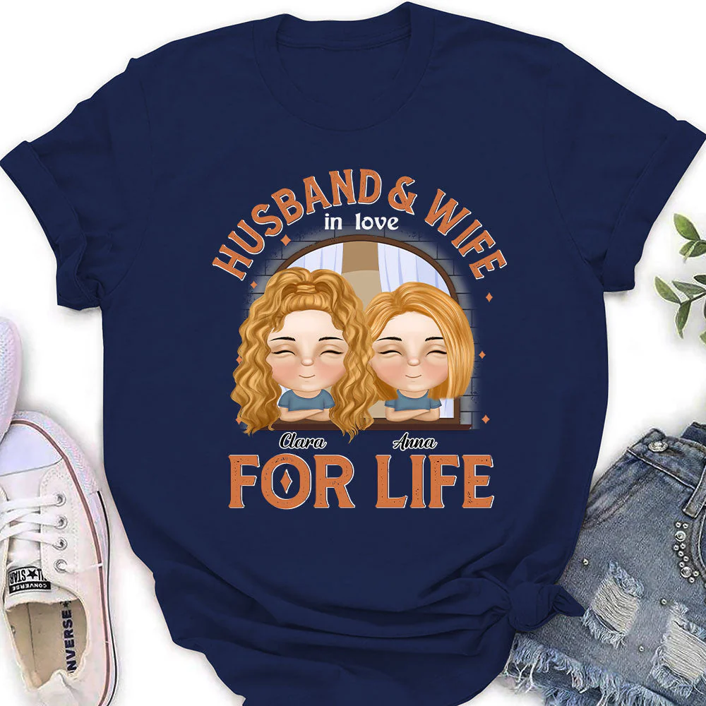 Husband And Wife In Love For Life - Personalized Custom Women's T-shirt - Image 2