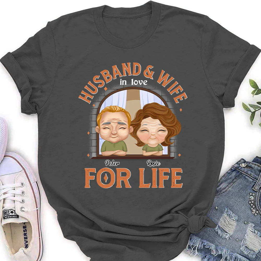 Husband And Wife In Love For Life - Personalized Custom Women's T-shirt - Image 4