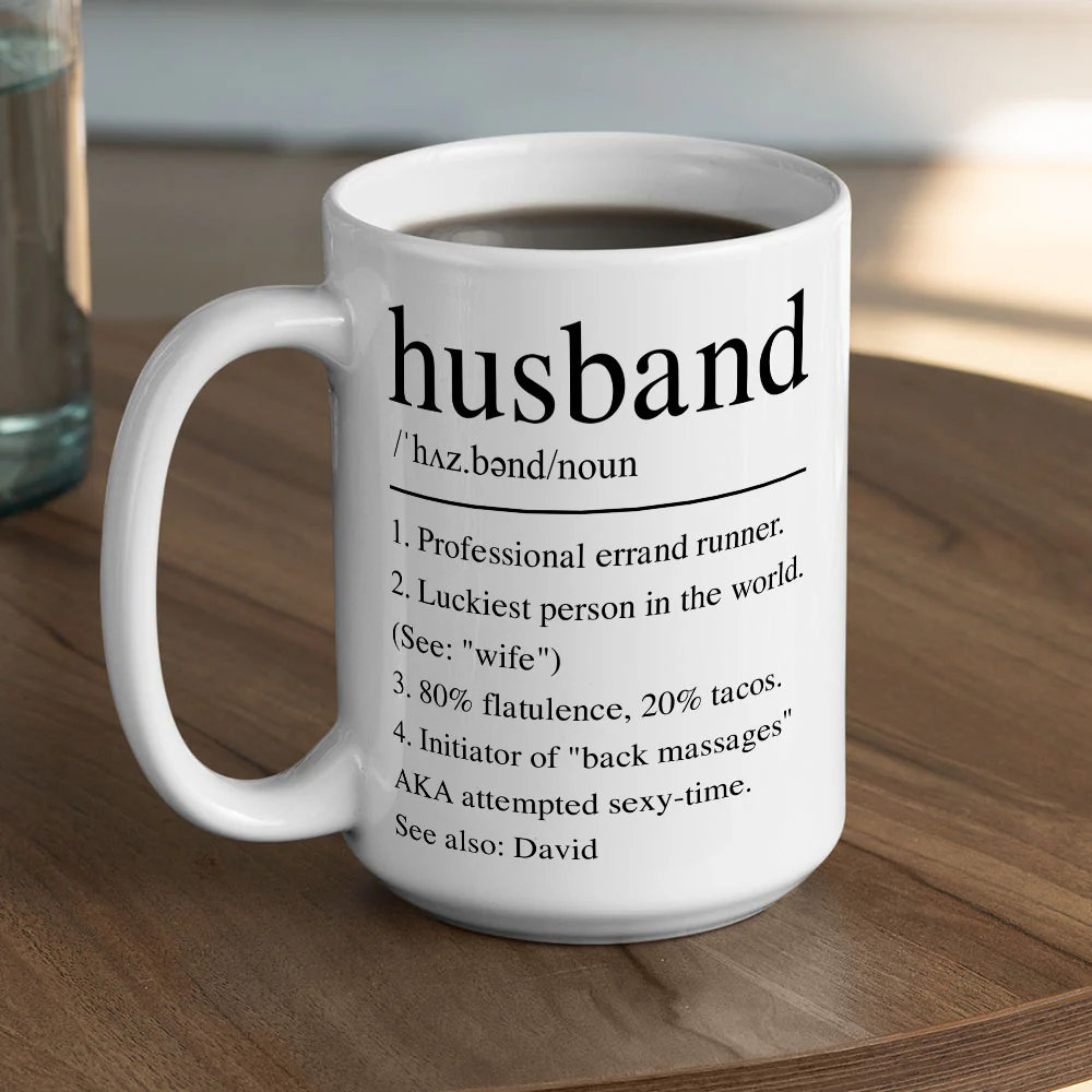 Husband Funny Definition - Personalized Custom Coffee Mug - Image 4