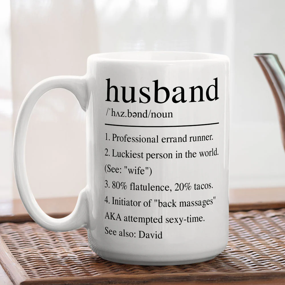 Husband Funny Definition - Personalized Custom Coffee Mug - Image 5