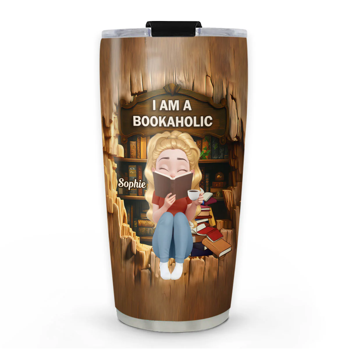 I Am A Bookaholic Girl - Personalized Custom Tumbler